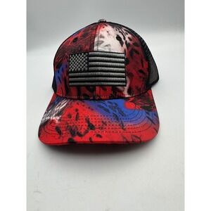 Americana Apparel American Flag Trucker Hat Red Blue Abstract Graphic Snapback